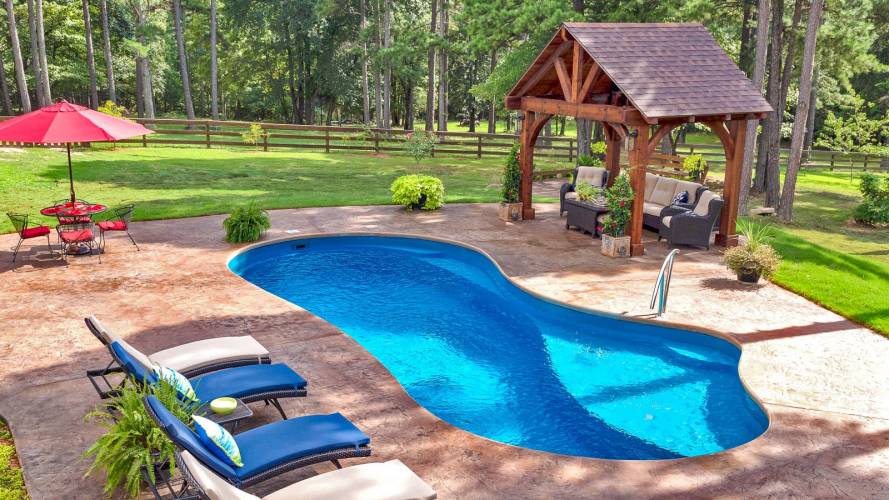 Inground 26 foot reef blue imagine pools pool installed